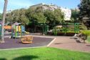 The playground and the benches in it