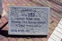 The memorial plate at the monument