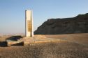 The monument and the Arava view in the background