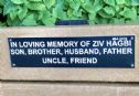 The memorial plaque on the bench