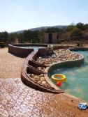 The pool in memory of the three boys, Eyal, Naftali and Gilad